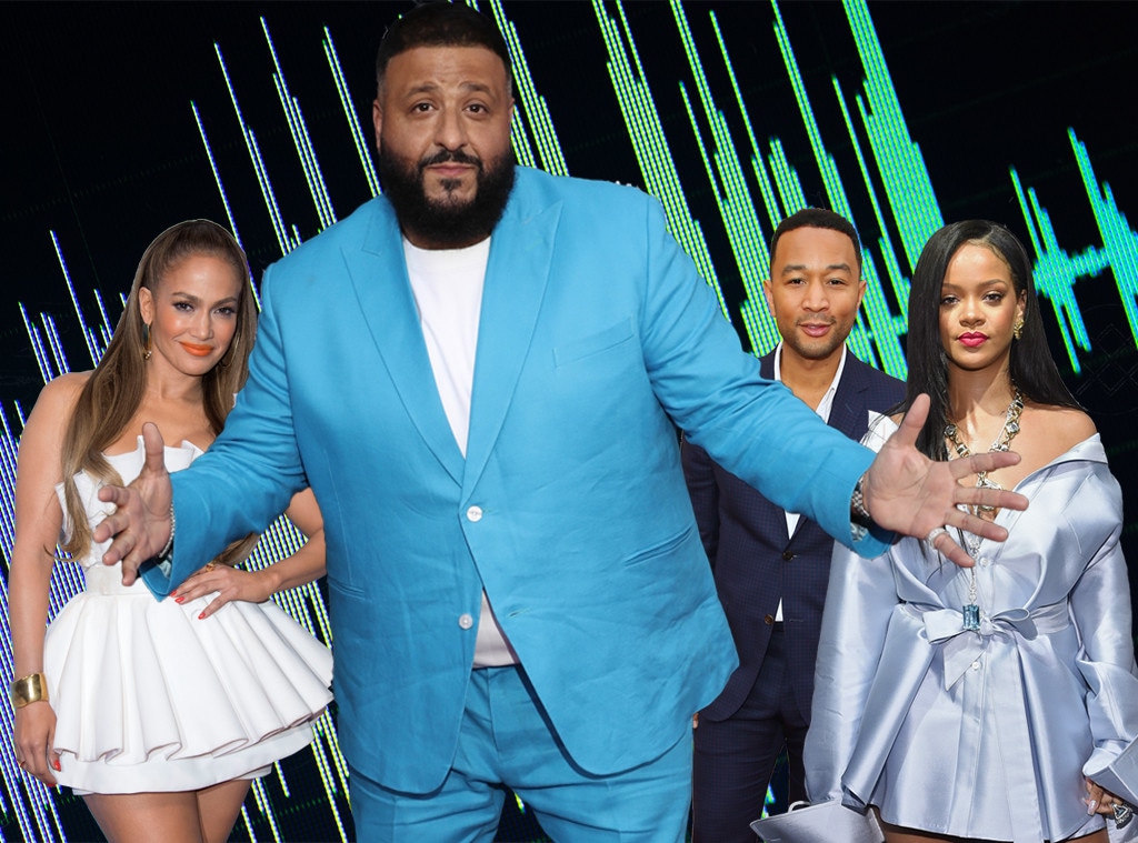 DJ Khaled, Jennifer Lopez, John Legend, Rihanna, Music Collabs, Graphic