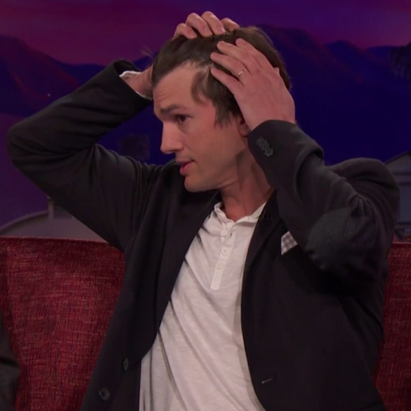 Ashton Kutcher Reveals His Receding Hairline On Conan E Online