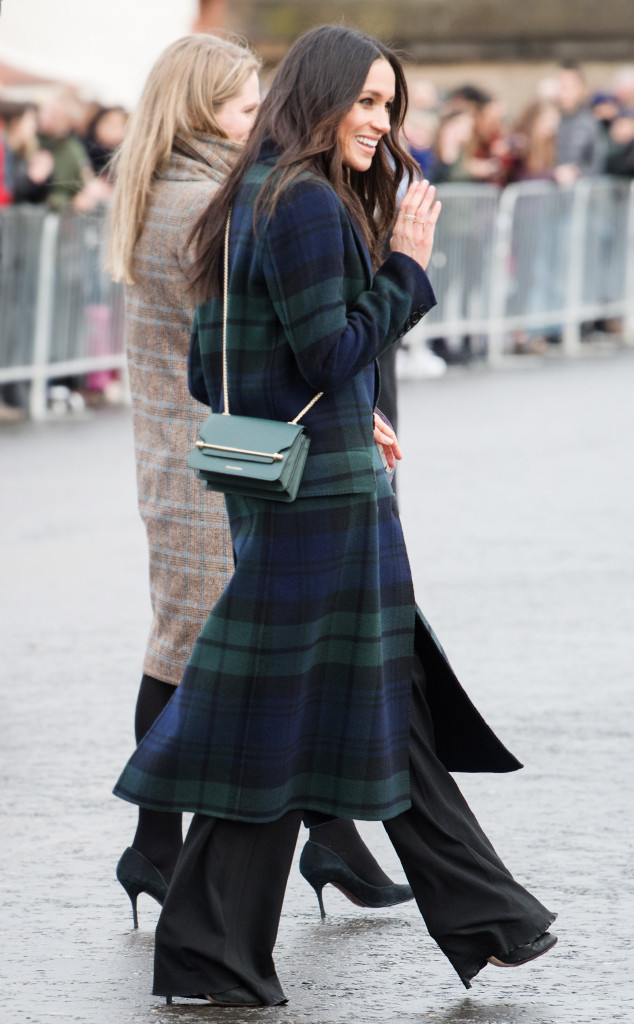 Meghan Markle carrying Strathberry East/West Mini Crossbody Bag in