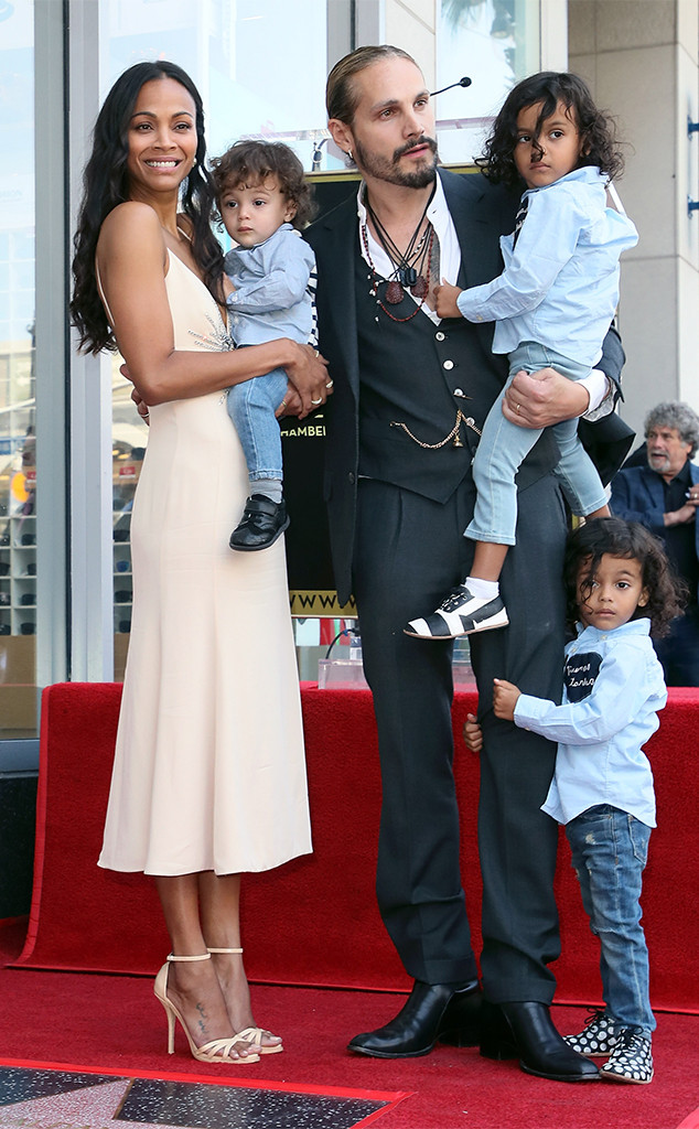 Zoe Saldana, Marco Perego, Bowie, Cy & Zen from Kids as Red Carpet Plus ...