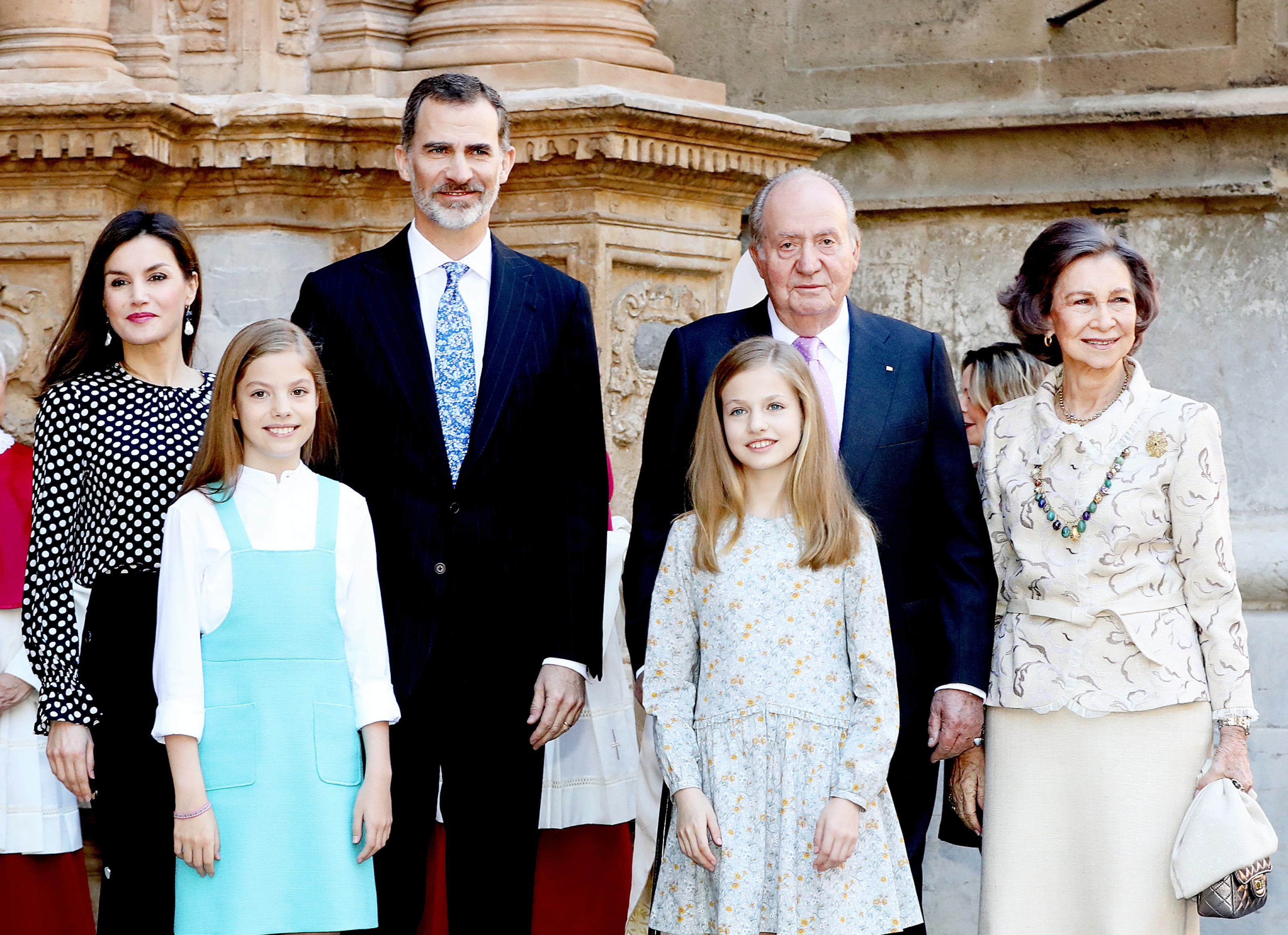 King Felipe VI of Spain appearing at the balcony of the Royal