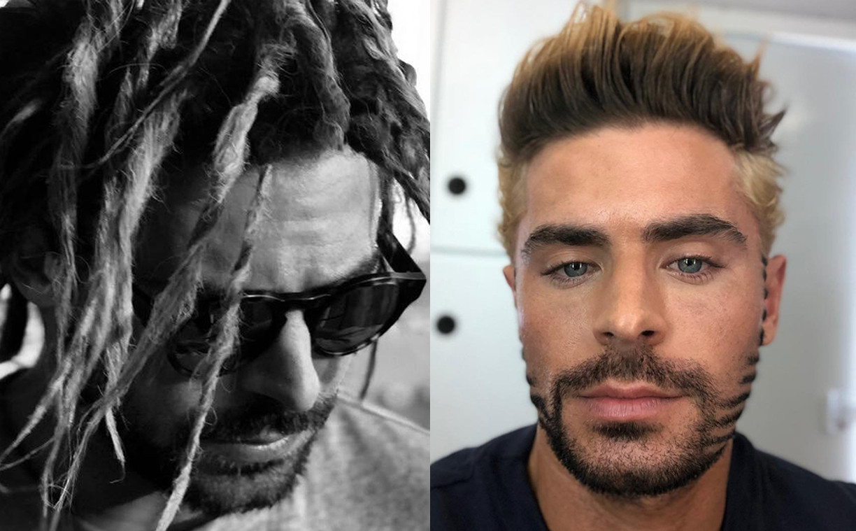 zac efron shows off his new dreads that !   could be just for fun - who is zac efron following on instagram