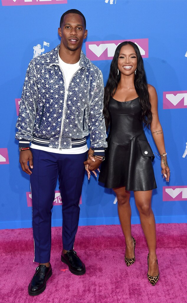 Victor Cruz & Karrueche Tran from MTV Video Music Awards 2018: Red
