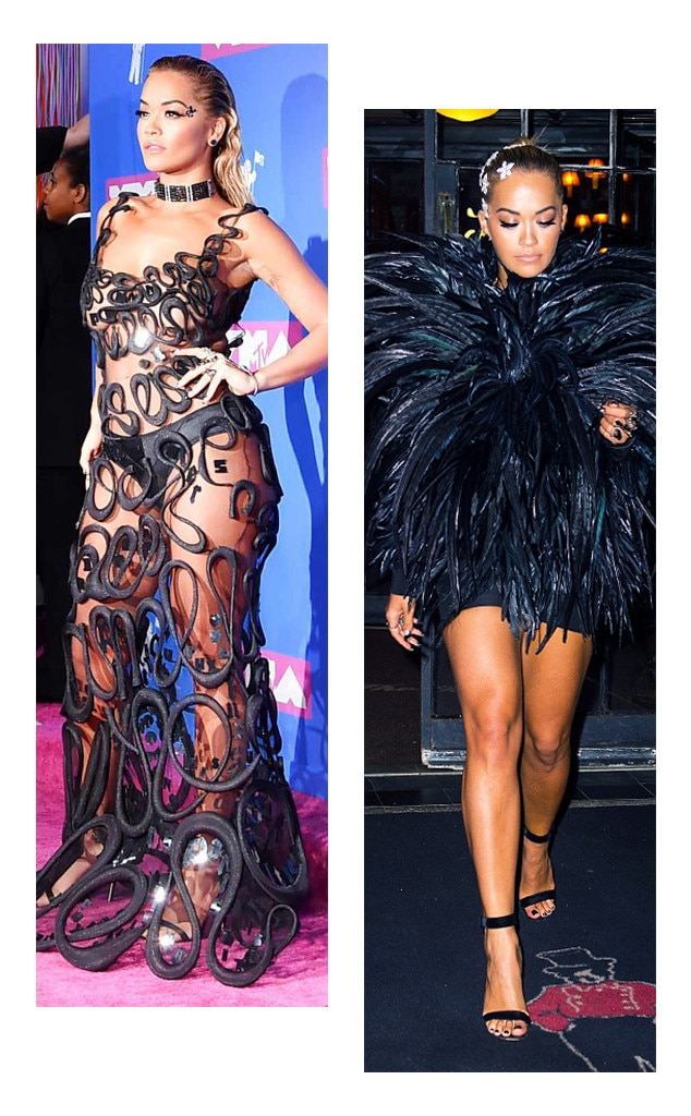 Rita Ora from MTV VMAs Red Carpet vs. After Party Fashion Which Look