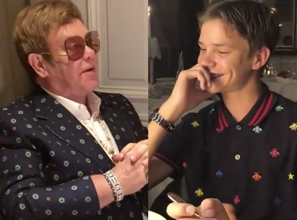 Elton John, Romeo Beckham, Instagram