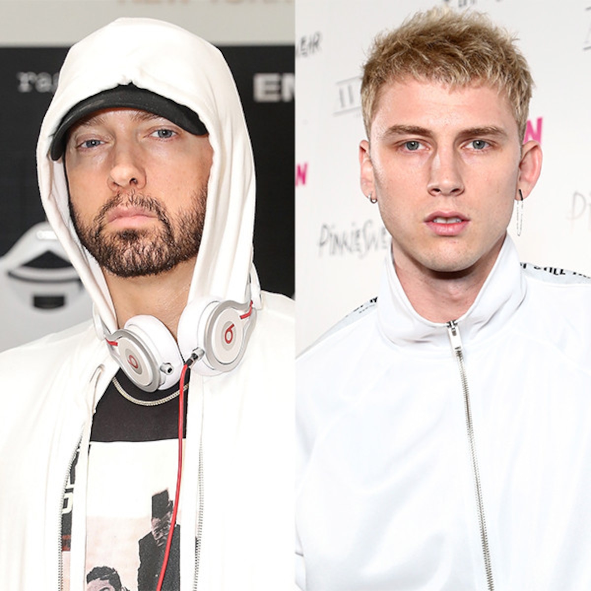 Some Fans Think Machine Gun Kelly And Eminem Are Faking Their Feud E Online Some Fans Think Machine Gun Kelly And Eminem Are Faking Their Feud E Online