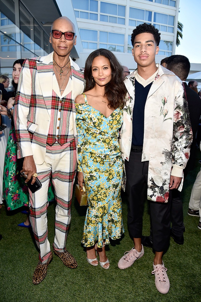 RuPaul, Thandie Newton, Marcus Scribner, 2018 Pre-Emmys Party