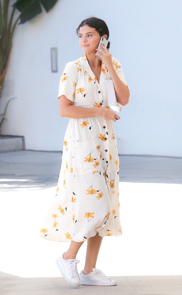 Bold panic fire Selena Gomez Demonstrates How to Wear Sneakers With Your Fall Dress - E!  Online