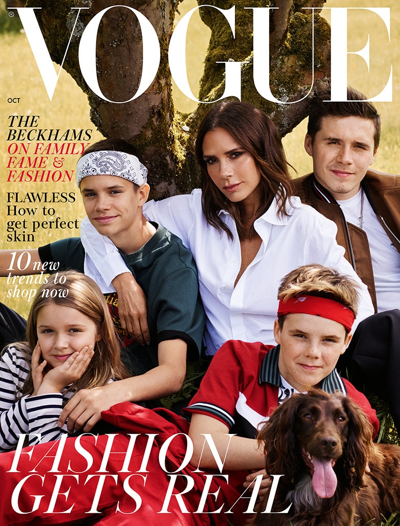 Victoria Beckham, Brooklyn Beckham, Cruz Beckham, Harper Beckham, Romeo Beckham, British Vogue October 2018