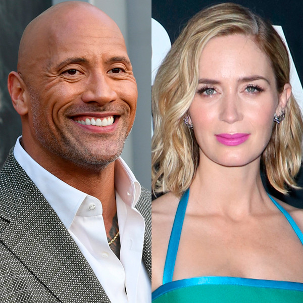 Watch This Video of Emily Blunt Heckling Dwayne Johnson at the Gym