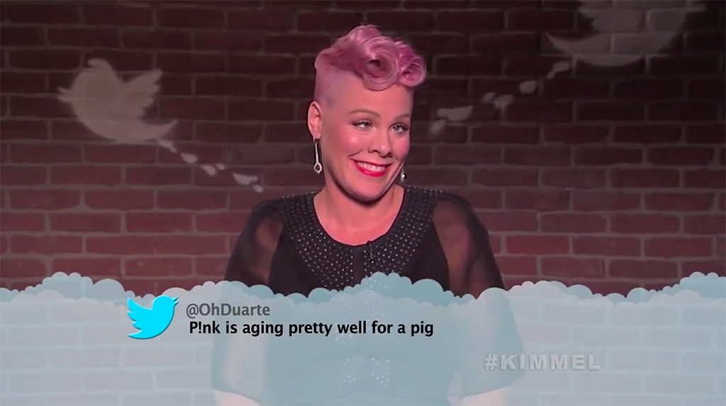 Pink From Celebrity Mean Tweets From Jimmy Kimmel Live E News 4900