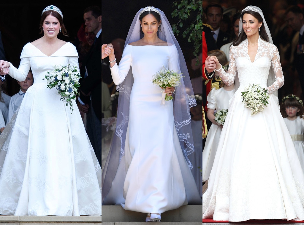 Princess Eugenie, Meghan Markle, Kate Middleton, Wedding Dresses