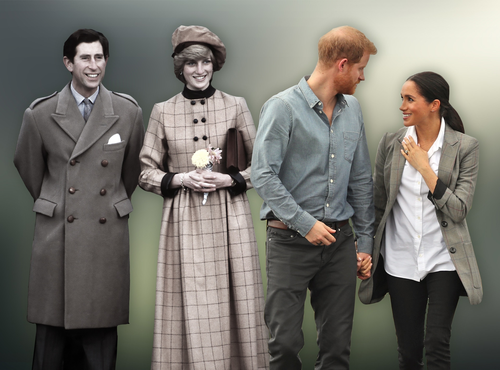 Prince Charles, Princess Diana, Prince Harry, Duchess Meghan Markle
