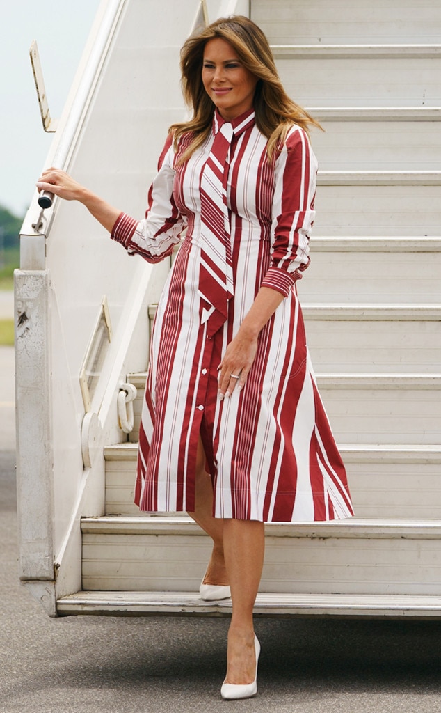 melania striped dress
