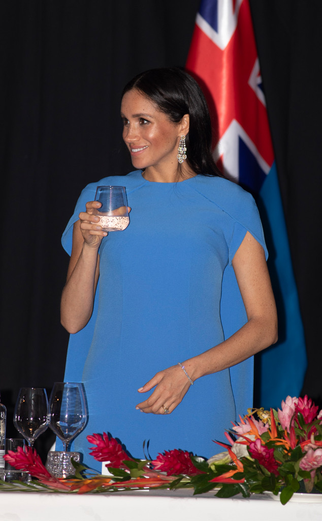Expecting a Boy? Meghan Markle's Baby Blue Gown Raises Eyebrows