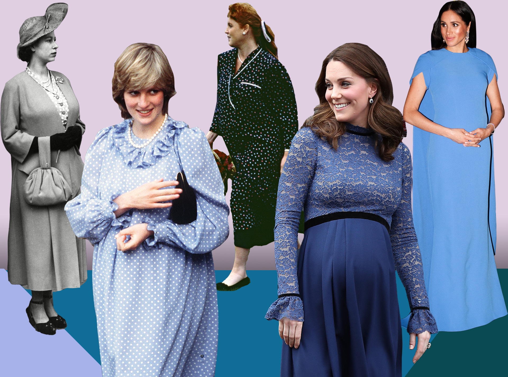 Royal Pregnancies, Queen Elizabeth II, Princess Diana, Sarah Ferguson, Kate Middleton, Meghan Markle