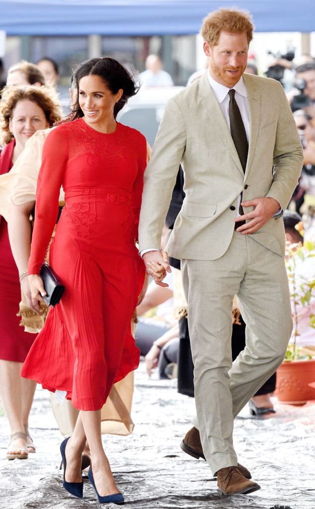 ESC: Meghan Markle, Prince Harry, Statement Red