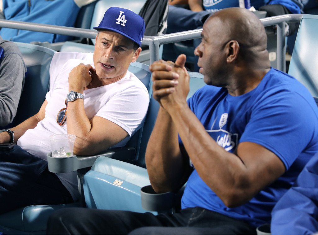 Magic Johnson, Rob Lowe, World Series, Dodgers