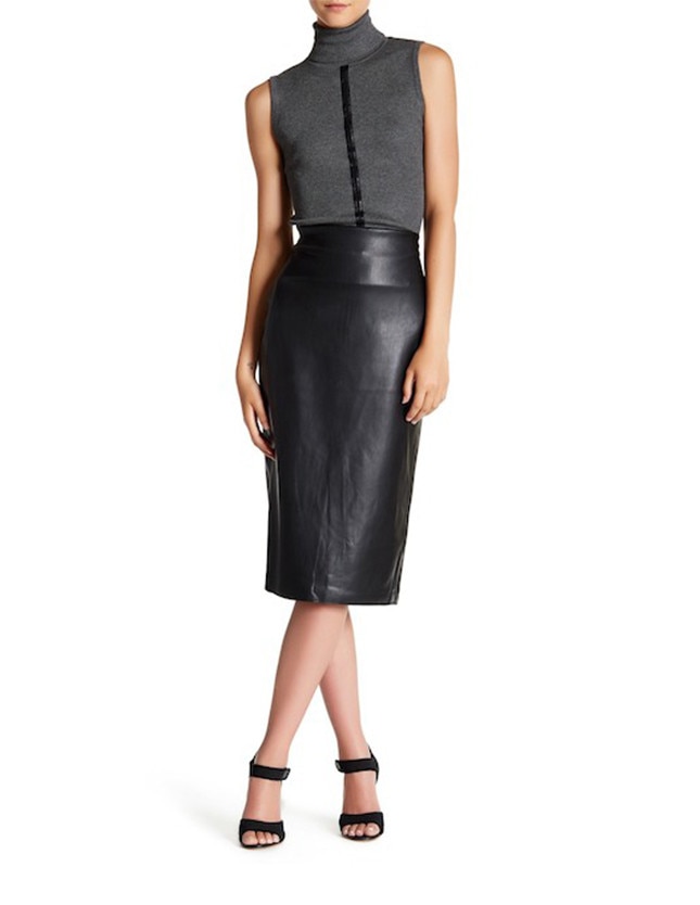 catherine malandrino faux leather skirt