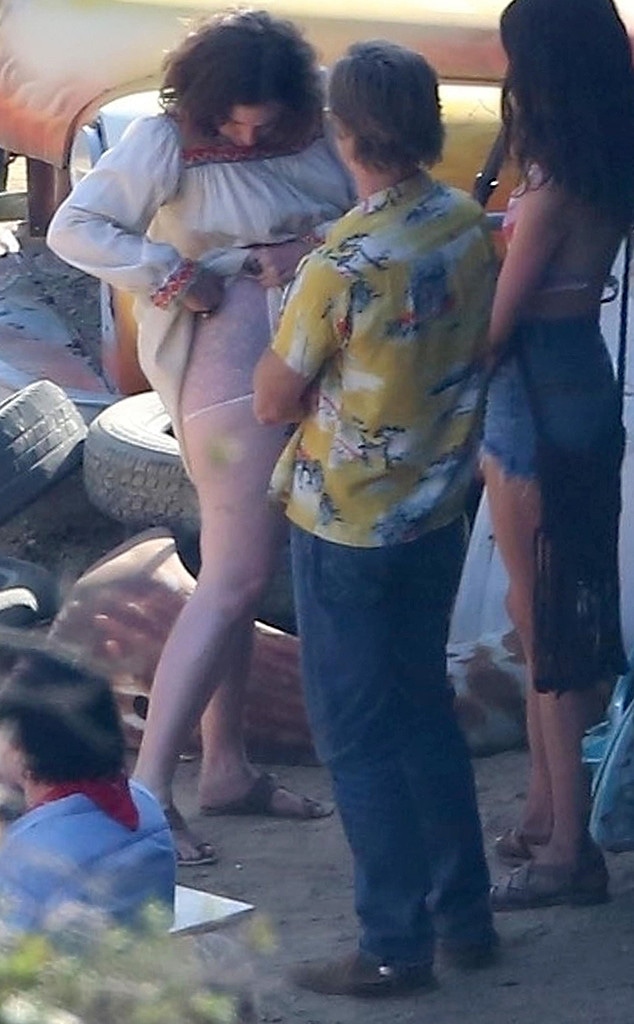 Lena Dunham, Brad Pitt, Underwear Flash, Once Upon a Time in Hollywood Filming