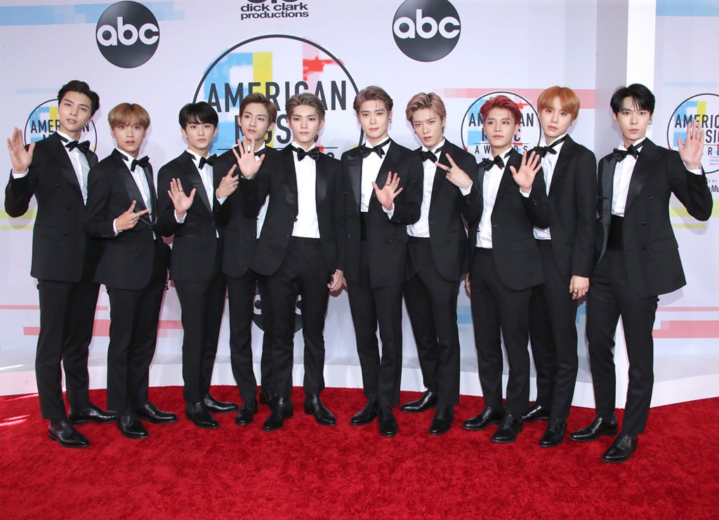K Pop Band Nct 127 Makes Red Carpet Debut At 2018 Amas E Online Nct 127 Peoples Choice Awards 2022