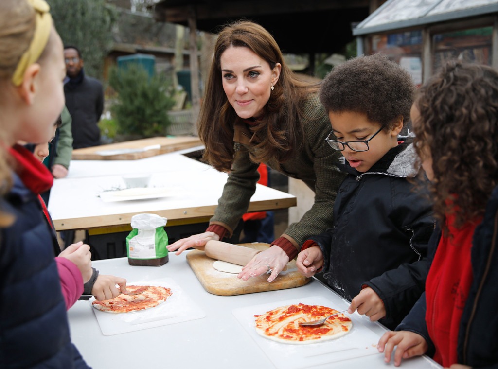 Kate Middleton, Kids, Pizza, Islington Community Garden Visit