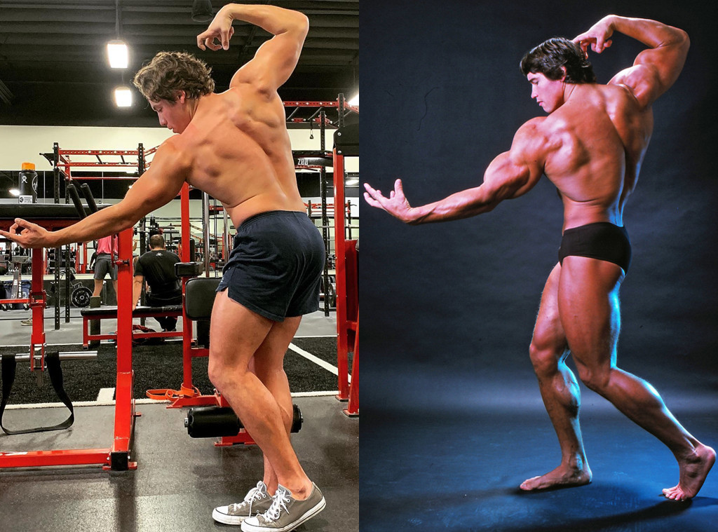 Arnold Schwarzenegger's Son Joseph Recreates Dad's Bodybuilder Pose