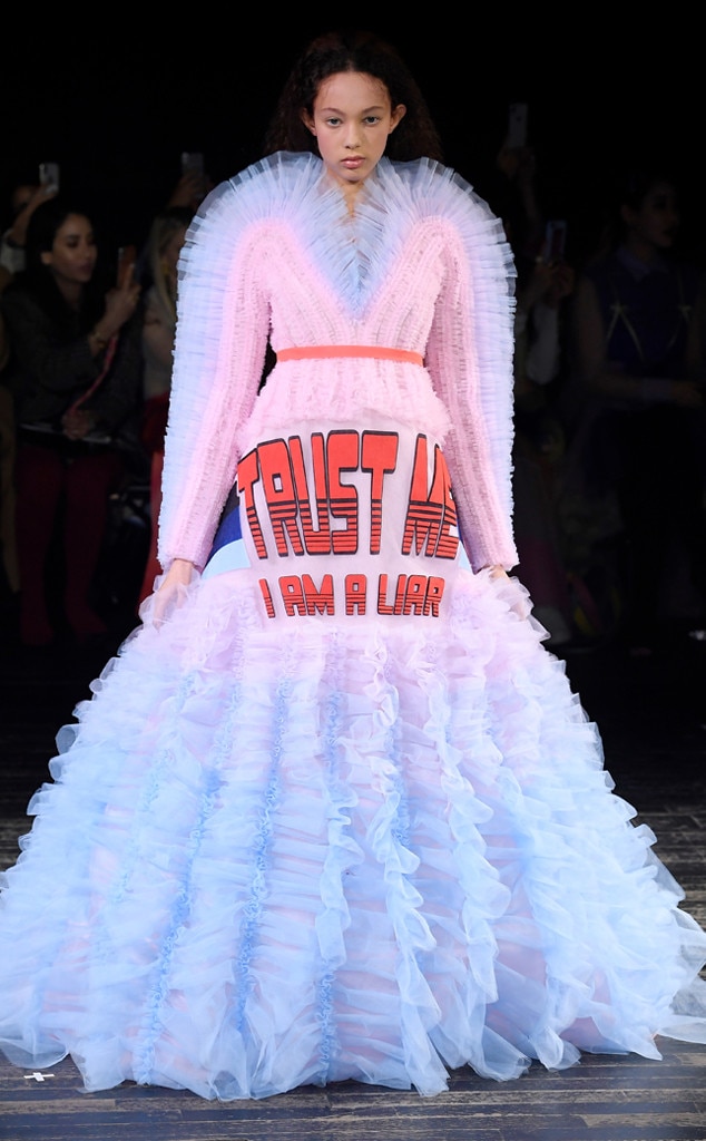 Trust me. I am a liar. from Viktor & Rolf's Statement-Making Spring ...