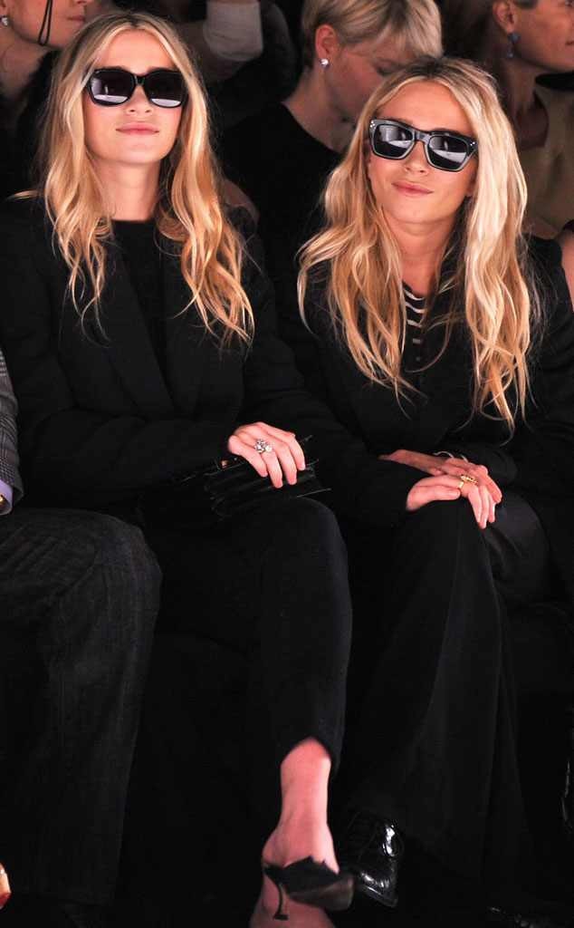 Beautiful in Black from The Olsen Twins' Fashion Week Appearances Over ...