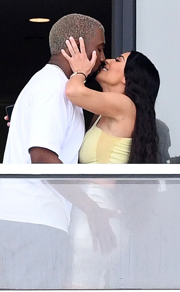Pucker Up From Kim Kardashian And Kanye Wests Miami Pda Pics E News 