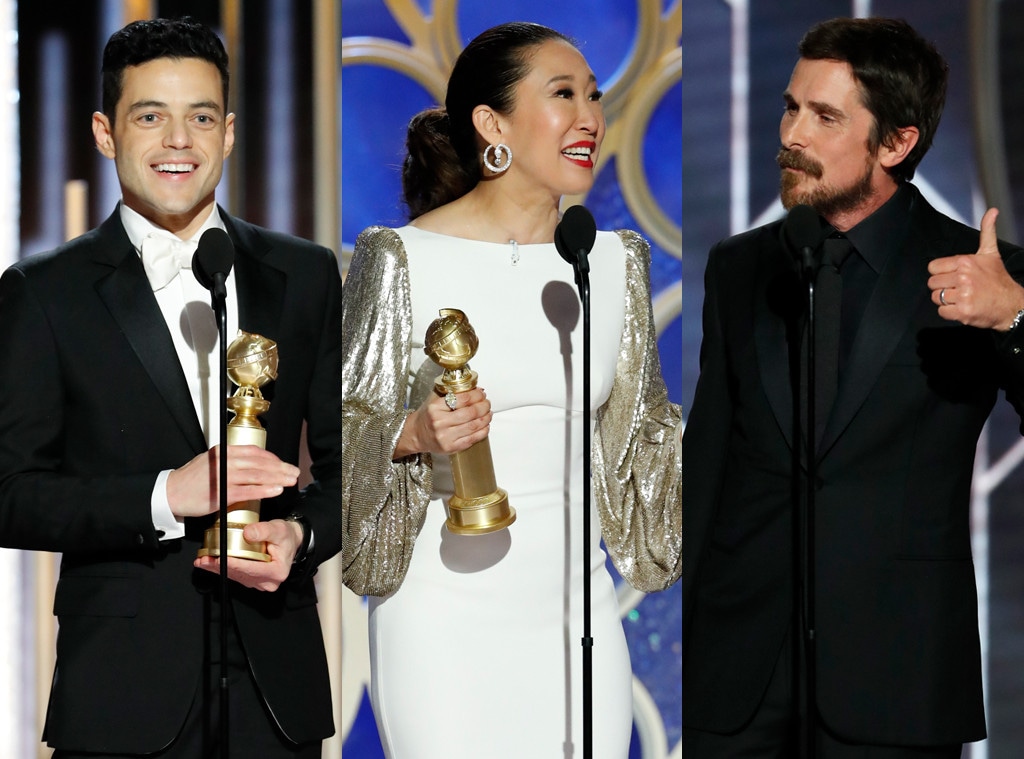 Rami Malek, Sandra Oh, Christian Bale, 2019 Golden Globes, Golden Globe Awards, Winners