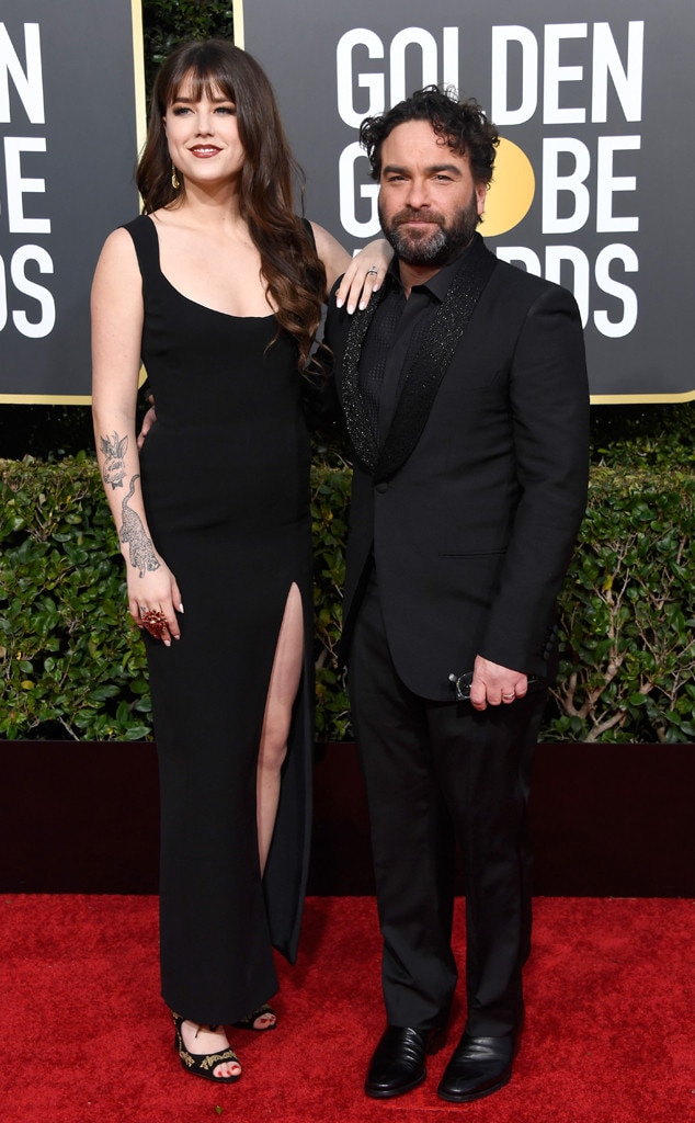 Johnny Galecki & Alaina Meyer from Golden Globes 2019: Red Carpet ...