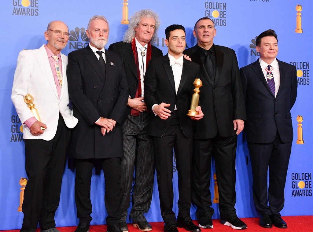 Bohemian Rhapsody Cast, Queen, Rami Malek, Graham King, Mike Meyers, 2019 Golden Globe Awards, Press Room