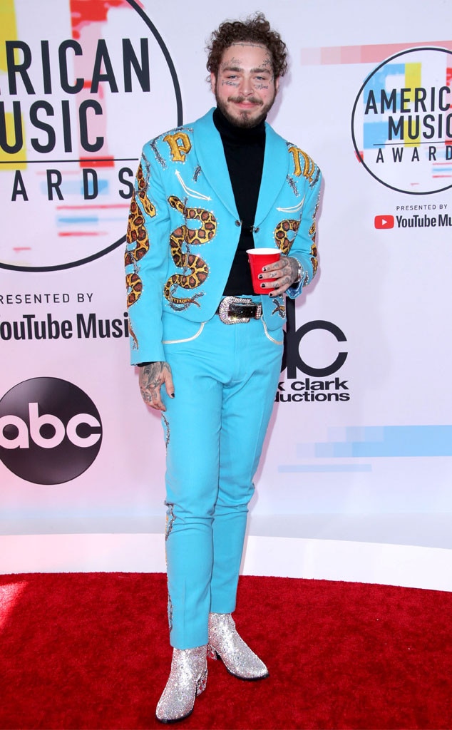Post Malone from American Music Awards Wildest Looks of All Time | E! News