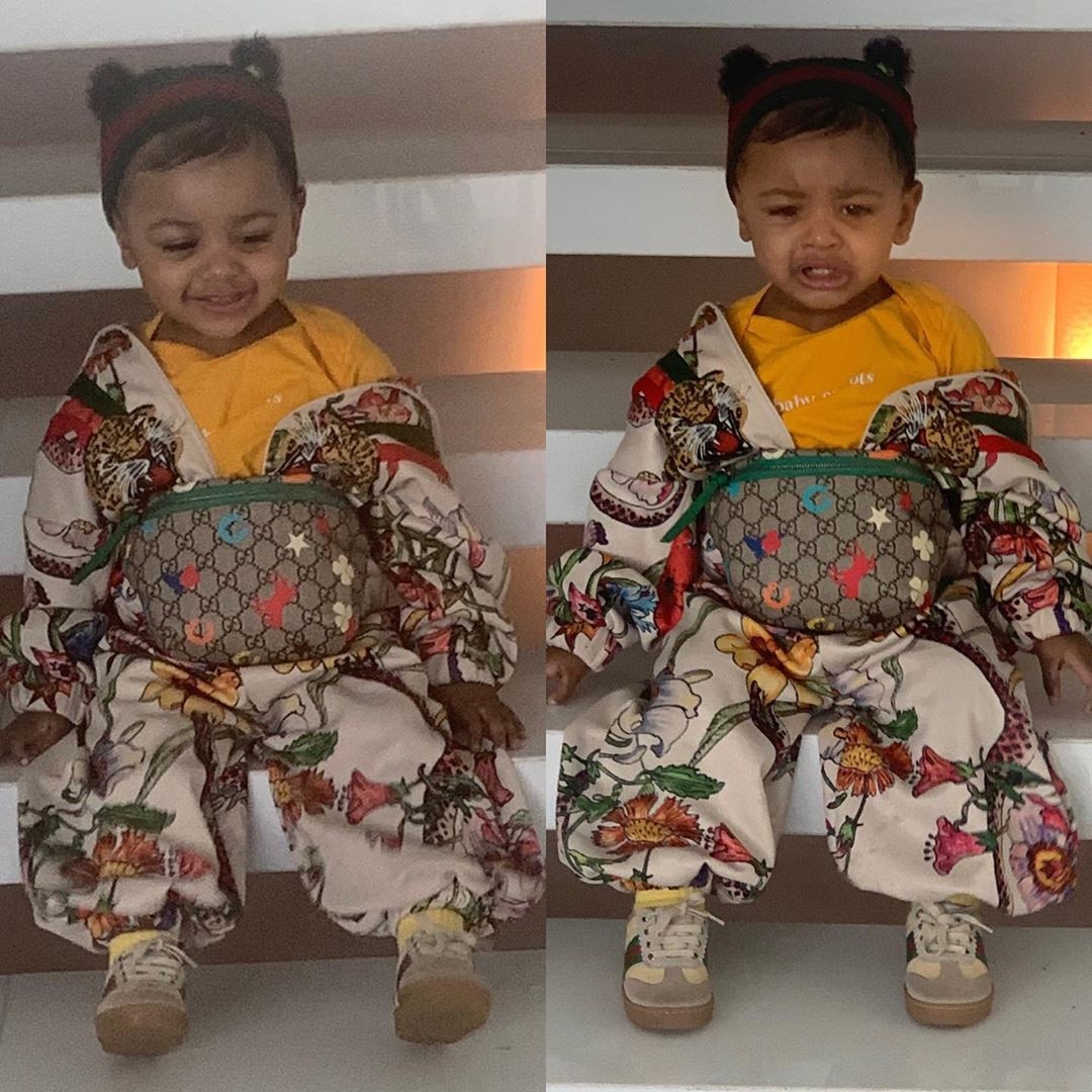 baby dressed in gucci