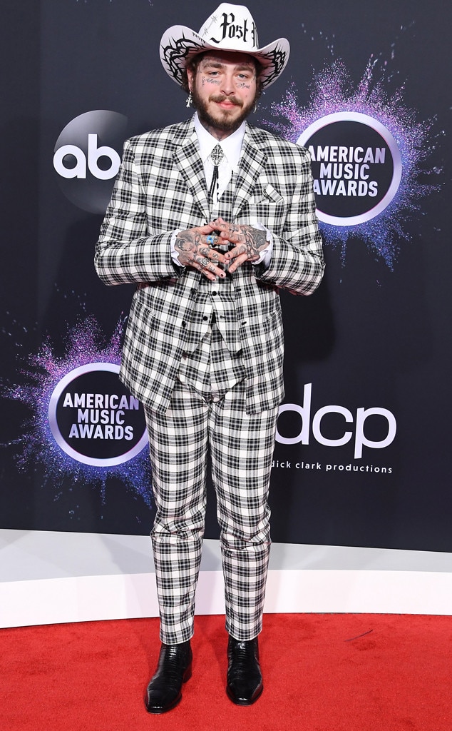 Post Malone from American Music Awards 2019 Red Carpet Fashion E! News