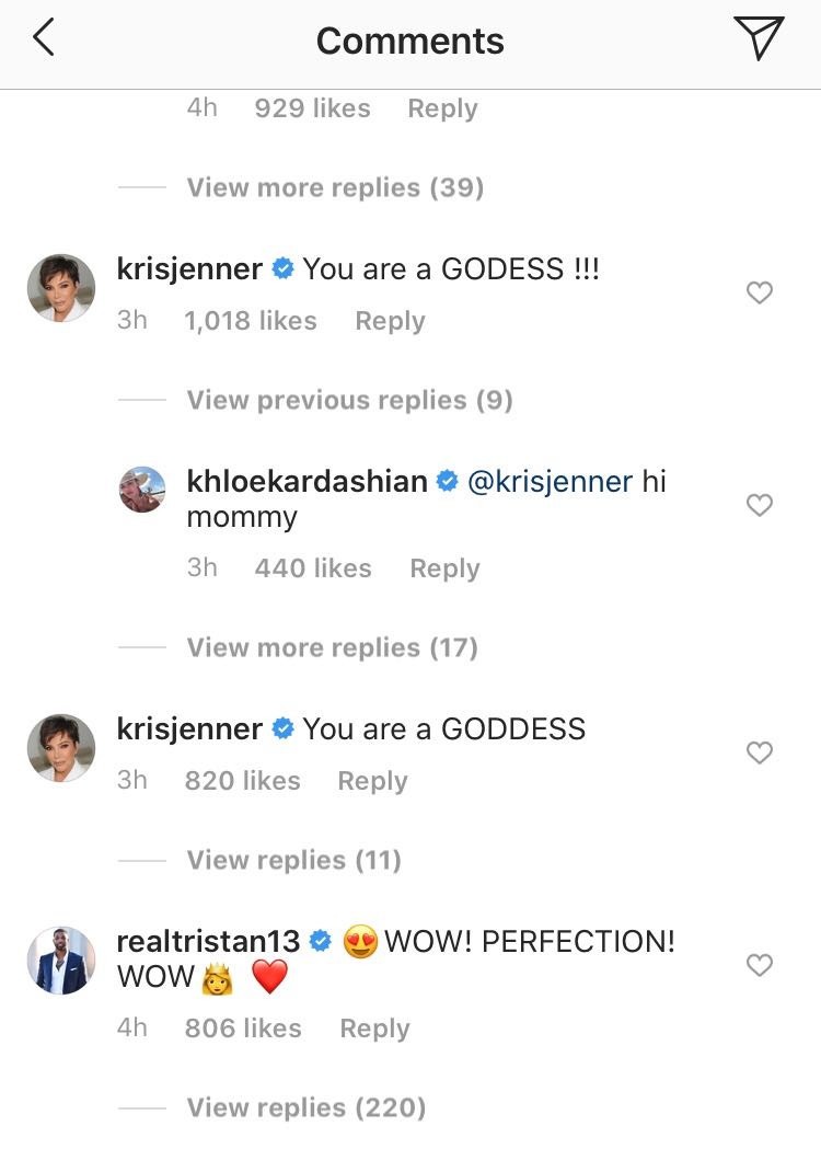 Tristan Thompson, Khloe Kardashian, Instagram, Comment