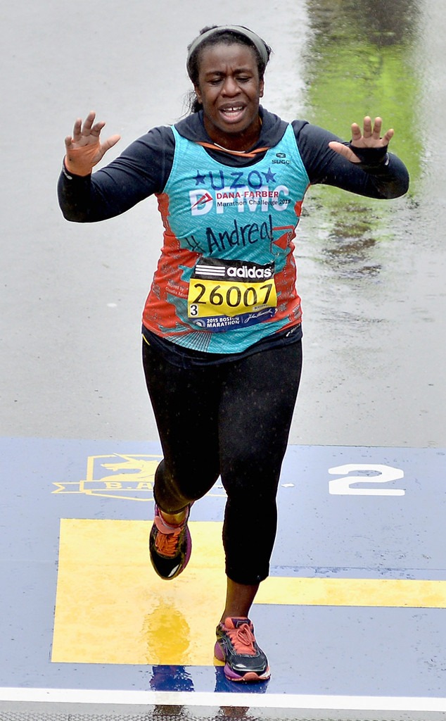 Uzo Aduba, 2015 Boston Marathon