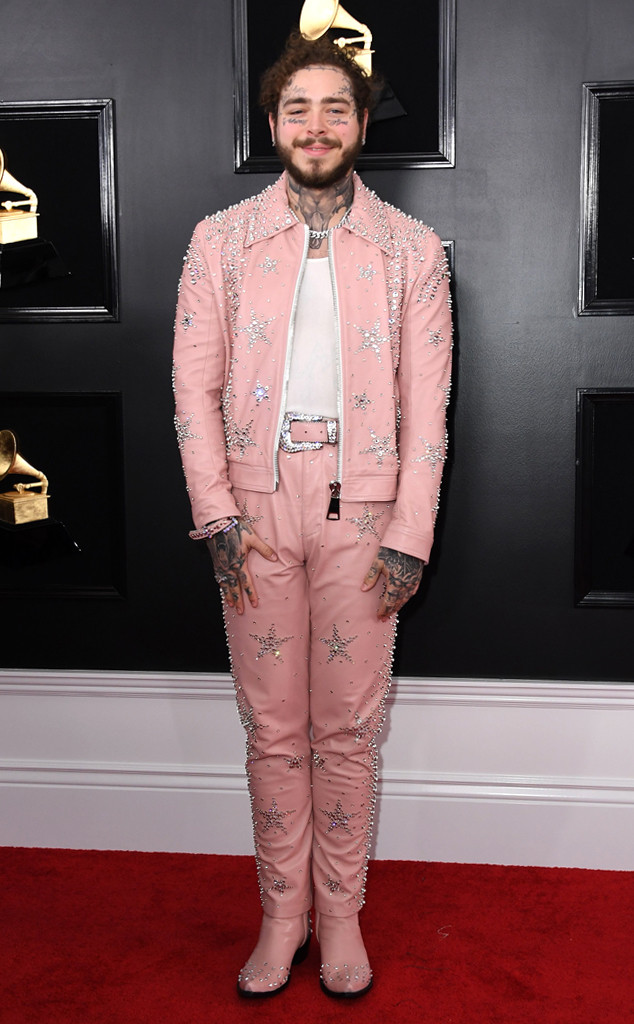 Post Malone from Stars Dazzle in Pink at the 2019 Grammys | E! News UK