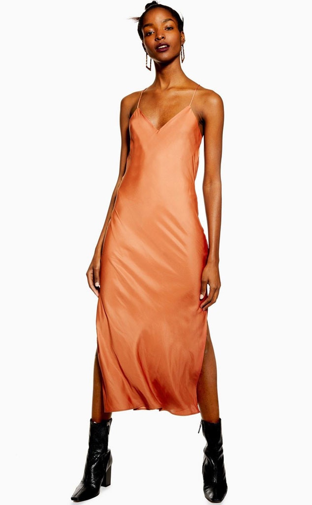 Topshop orange outlet slip dress