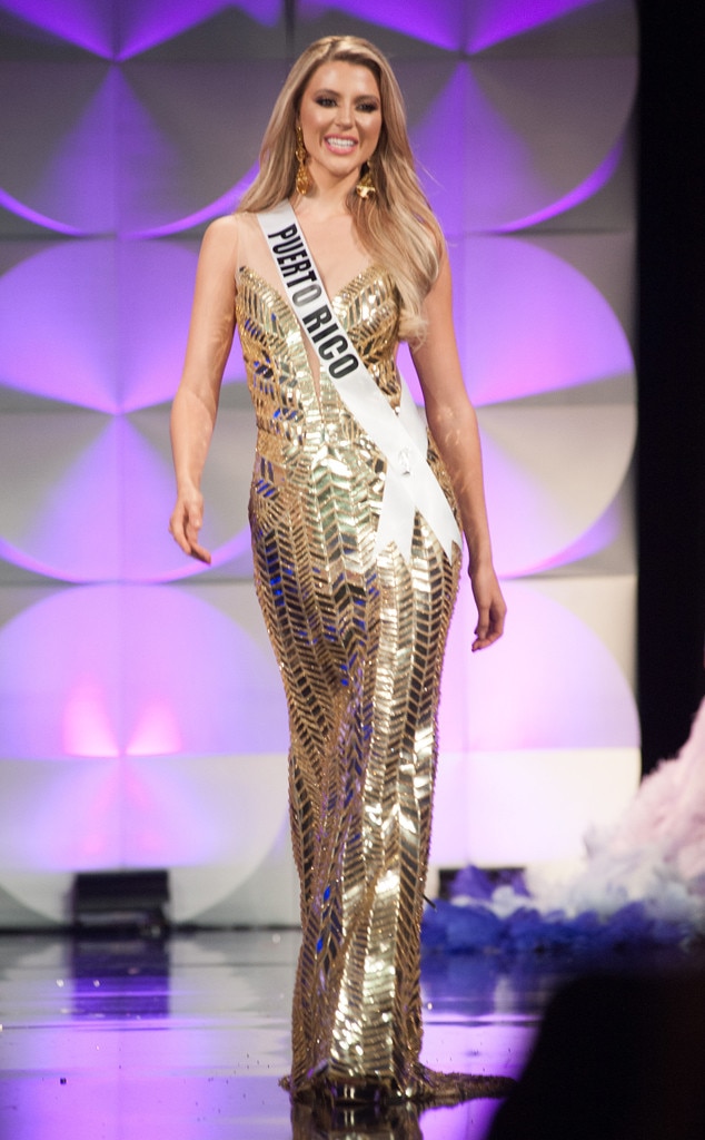 December 8, Atlanta, Georgia, USA: Kelin Rivera, Miss Peru 2019 competes on  stage in an evening