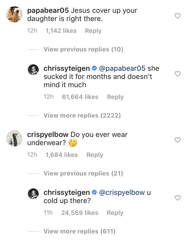 Chrissy Teigen, Instagram