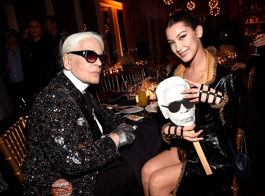 Bella Hadid from Stars Pay Tribute to Late Fashion Legend Karl