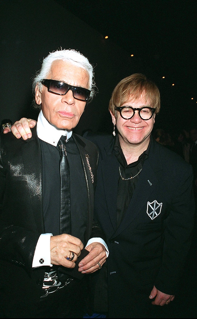 Elton John from Stars Pay Tribute to Late Fashion Legend Karl Lagerfeld