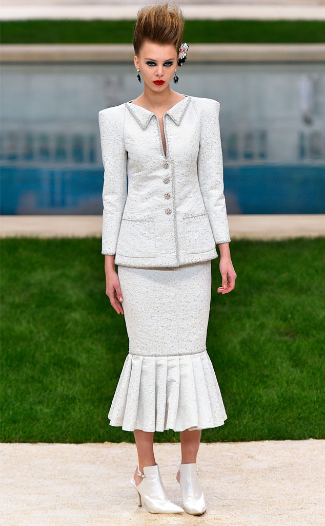 【SIZE 34】2004 CHANEL KarlLagerfeld スカート CHANEL 09S Black White Wool CottonTweed Skirt 34 US2