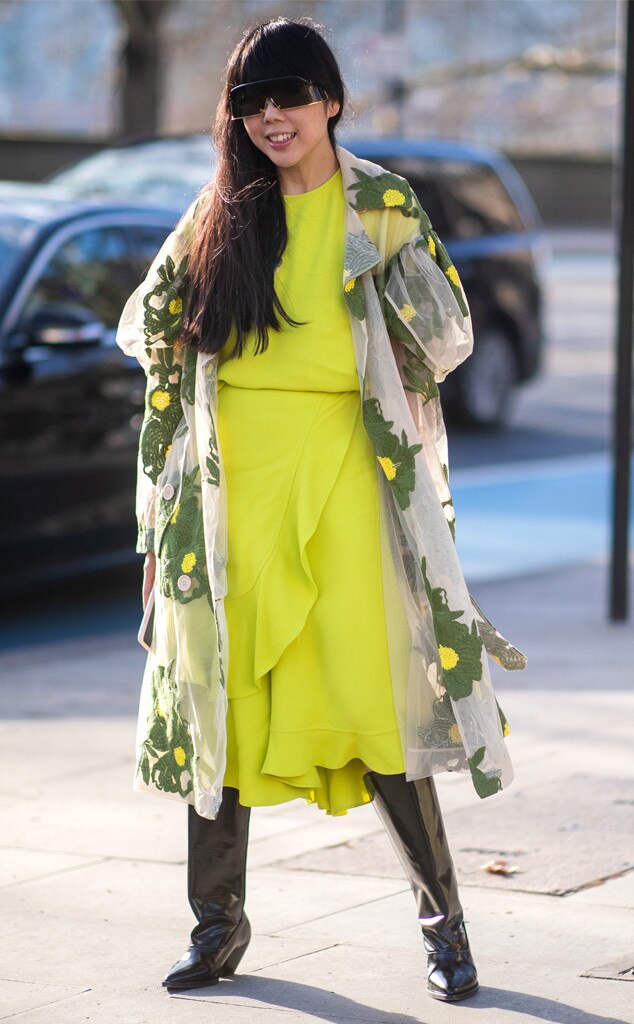 Lime Look from The Best Street Style From Fashion Week Fall 2019 | E! News