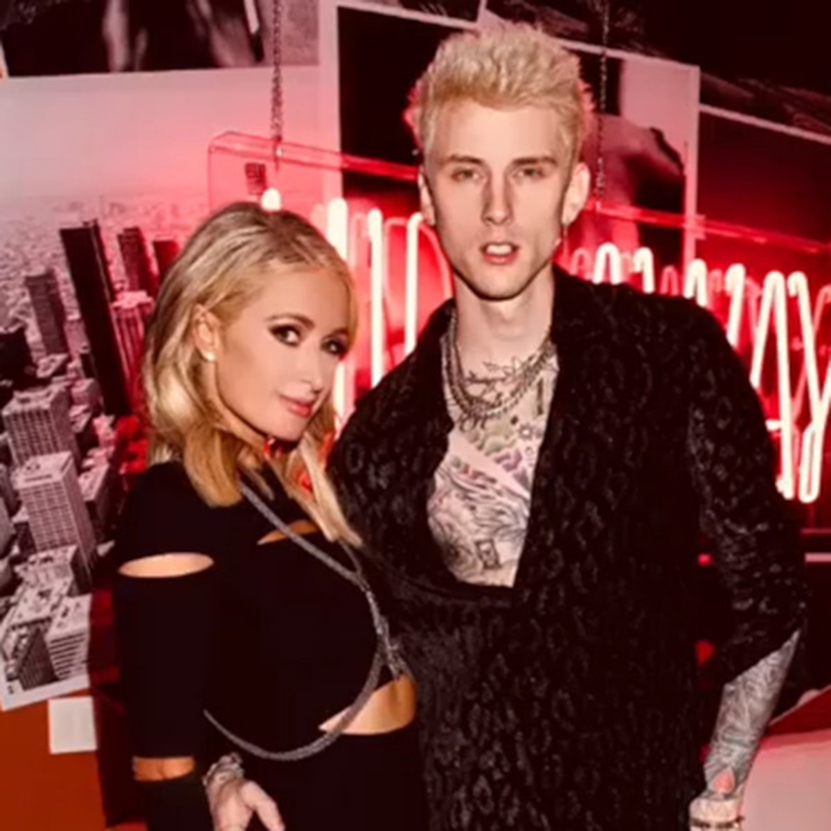 Paris Hilton And Machine Gun Kelly Hit It Off At Party E Online Paris Hilton And Machine Gun Kelly Hit It Off At Party E Online