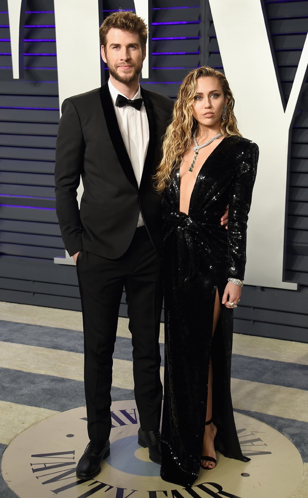 Miley Cyrus, Liam Hemsworth, 2019 Vanity Fair Oscar Party, 2019 Oscars