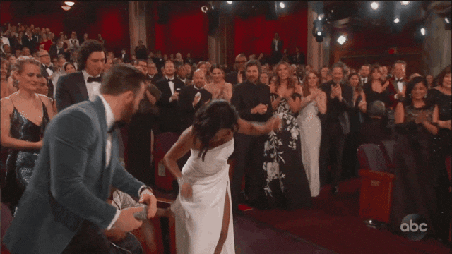 Chris Evans, Regina King, 2019 Oscars GIF