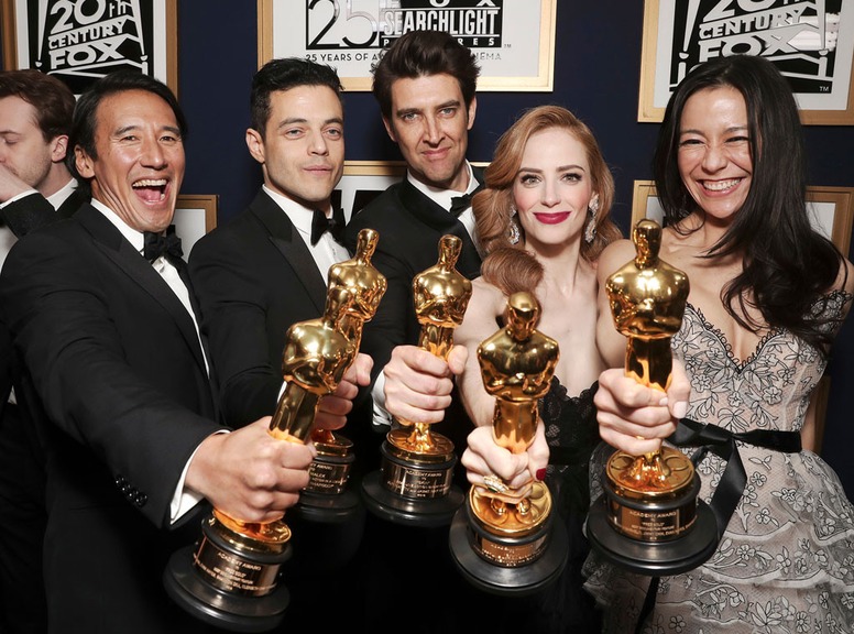 Jimmy Chin, Rami Malek, Guy Nattiv, Jaime Ray Newman, Elizabeth Chai Vasarhelyi, 2019 Oscars, After Party